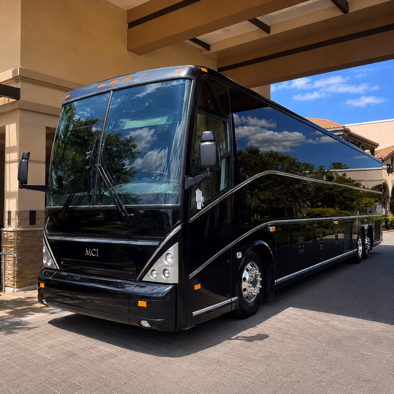 Mesa School Event Transportation party bus exterior
