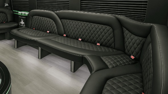 Interior of Mesa Party Bus Company's 14 Passenger Sprinter Limousine in Mesa