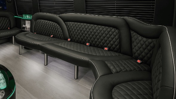 Interior of Charter Bus Company Tempe's 15 Passenger Party Bus in Tempe