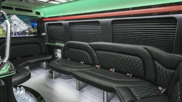 Interior of Charter Bus Company San Tan Valley's 18 Passenger Party Bus in San Tan Valley