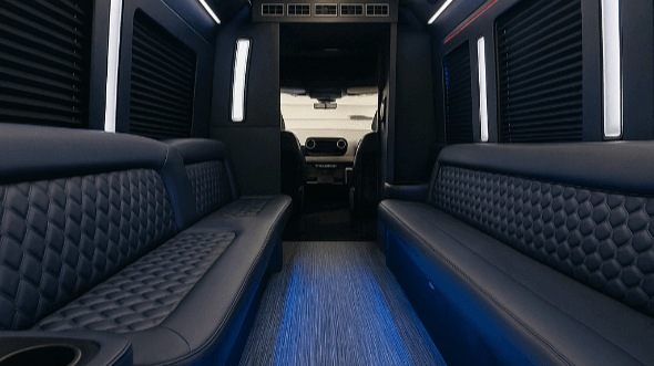 Interior of Charter Bus Company Peoria's 20 Passenger Party Bus in Peoria