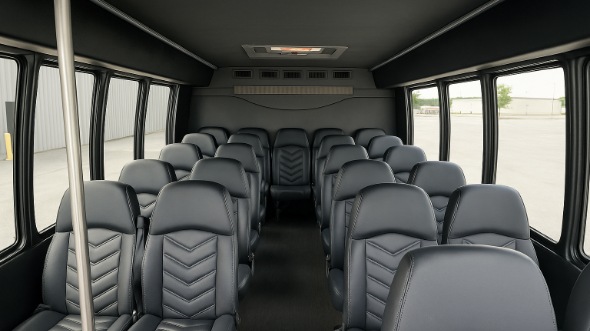 Interior of Charter Bus Company Mesa's 25 Passenger Mini Bus in Mesa