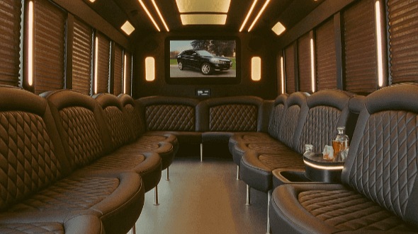 Interior of Charter Bus Company Chandler's 25 Passenger Party Bus in Chandler