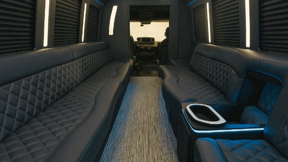 Interior of Charter Bus Company Gilbert's 25 Passenger Party Bus in Gilbert
