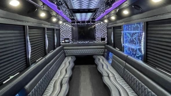 Interior of Charter Bus Company Chandler's 28 Passenger Party Bus in Chandler