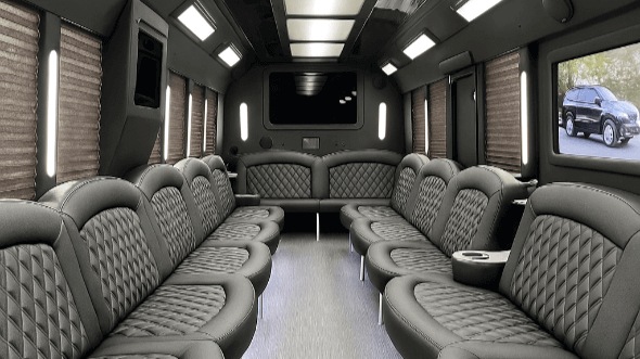 Interior of Charter Bus Company Gilbert's 28 Passenger Party Bus in Gilbert