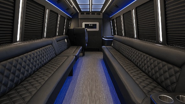 Interior of Charter Bus Company Chandler's 40 Passenger Party Bus in Chandler