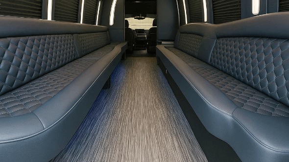 Interior of Charter Bus Company San Tan Valley's 40 Passenger Party Bus in San Tan Valley
