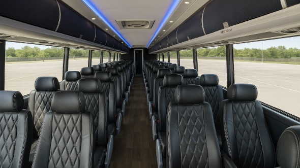 Interior of Charter Bus Company Mesa's 55 Passenger Charter Bus in Mesa
