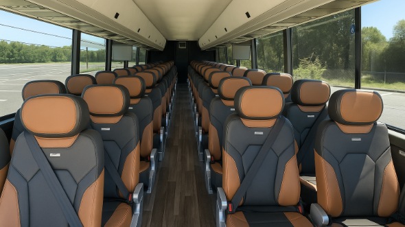 Interior of Charter Bus Company Mesa's 56 Passenger Charter Bus in Mesa