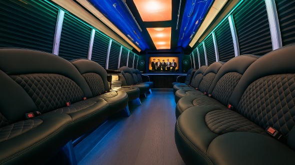 mesa 25 passenger party bus inside